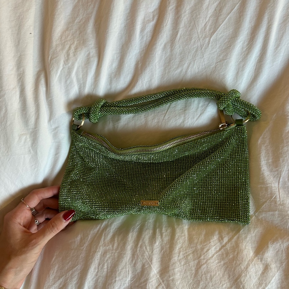 Cult Gaia green rhinestone Hera bag